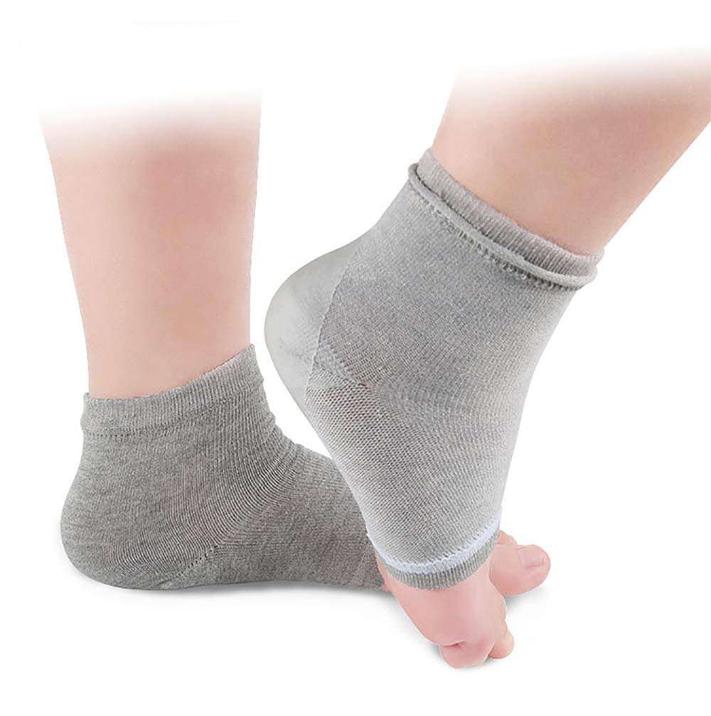 Makhry 2 Pairs Moisturizing Silicone Gel Heel Socks for Dry Hard Cracked Skin Open Toe Comfy Recovery Socks Day Night Care : Beauty