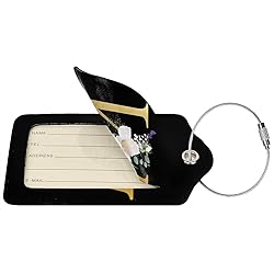 2 PCS Flower Lette W Luggage Tag for Suitcases