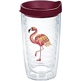 Tervis Multi-Color Flamingo Made in USA Double Walled Insulated Tumbler Travel Cup Keeps Drinks Cold & Hot, 16oz, Flamingo