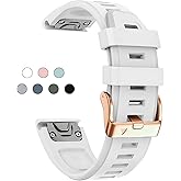 OUTVI 20mm Watch Band for Garmin fenix 5s plus fenix 6s fenix 7s pro quickfit 20 bands Replacement for garmin epix 2 42mm standard short strap Rose Gold women soft