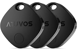 ATUVOS Air Tags-3 Pack, Bluetooth Luggage Tracker Works with Apple Find My (iOS Only, Not for Android), Keys Finder and Item Locator Track Your Keys, Luggage, Backpack, Suitcase, Bags and More (Black)