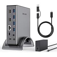 Laptop Docking Station, USB 3.0 Universal Docking Station for Windows/Mac to Dual Monitor with 130W PD Charger, Dual HDMI, 4*