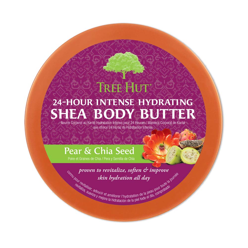 Tree Hut 24 Hour Intense Hydrating Shea Body Butter Pear & Chia Seed, 7oz, Hydrating Moisturizer with Pure Shea Butter for Nourishing Essential Body Care : Beauty