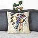 Wkae? Decorative Cotton Linen Square Throw Pillow Case Cushion Cover Throw Pillow Shell Pillowcase for Sofa Indian Totem Skull Head Pattern