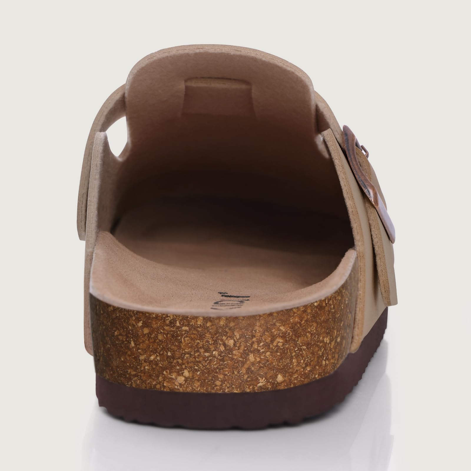 KIDMI Unisex Vegan Suede Clogs Leather Mules Womens Mens Cork Footbed Potato Shoes with Arch Support