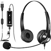 Callez USB Headset with Microphone for PC Ultra Comfort USB Headphone | Computer Headset with Noise-Cancelling Microphone for Laptop Mac, Business Skype Webinar Office Remote Work