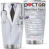 CUBICER Doctor Tumbler Coffee Mugs Doctors Appreciation Tumbler Stainless Steel Tumblers Wine Travel Insulated Mug Cup 20 Oz Decor Gifts For Men Graduate Graduation Day Retirement