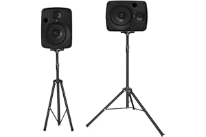 Tripod Speaker Stand(Pro) - Moclever Professional Tripod Structure(Heavy Duty) Holds Up to 60KG/132LBS-4 Adjustable Heights from 3.34ft to 5.02ft DJ PA Speaker Stand-Easy Storage (Non Slip)-Black