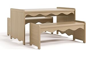 Storkcraft Casablanca Montessori Indoor Kids Table & Bench Set (Driftwood) – GREENGUARD Gold Certified, Premium Kids Activity Table and Bench Set, Toddler Furniture, Durable & Easy-to-Clean Surface