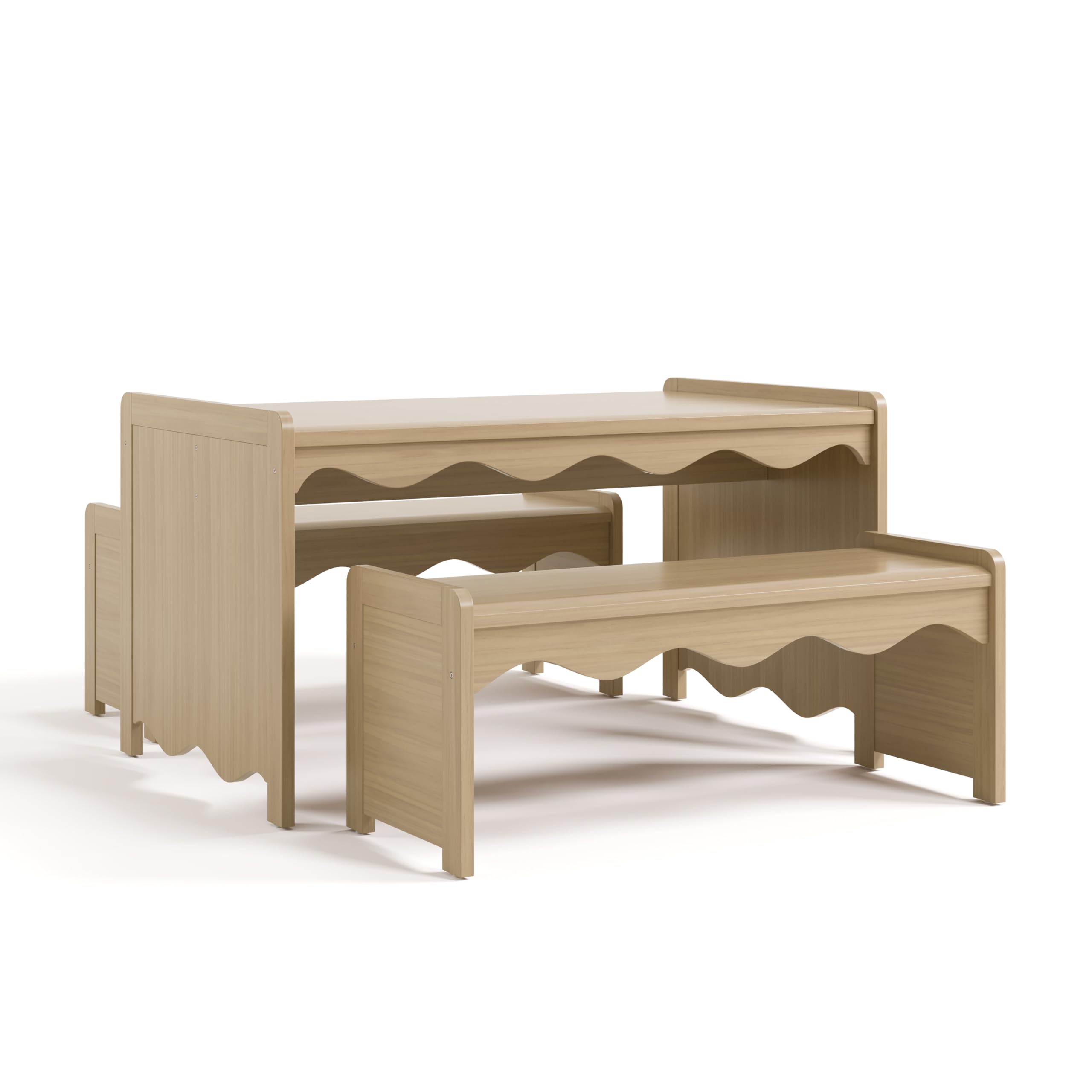 Photo 1 of Storkcraft Casablanca Montessori Indoor Kids Table & Bench Set (Driftwood) – GREENGUARD Gold Certified, Premium Kids Activity Table and Bench Set, Toddler Furniture, Durable & Easy-to-Clean Surface