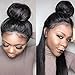 Eayon 360 Lace Frontal Wigs Natural Straight Brazilian Remy Human Hair Lace Wigs with Baby Hair for Women 22inch Natural Color 150% Density