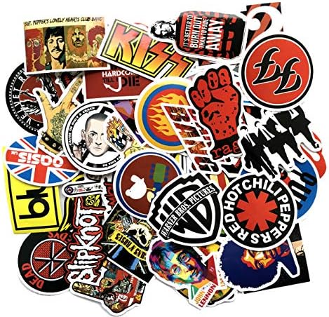 50 Pcs Rock & Roll Mixed Hip Hop Stickers Toy for Laptop Skateboard Luggage Guitar Suitcase Music Punk Graffiti PVC Sticker Pack