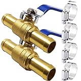 Horiznext Brass 3/4 inch Barb Ball valve, water