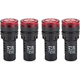 110V AC Industrial Signal Tower Lamp - Red LED Flash Light With Buzzer Alarm For Machinery