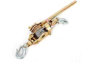 Eapmic Come Along Cable Puller Winch, 2Ton 4400LBS Heavy Duty Double Gear Hand Cable Puller Lever Hoist Ratchet for Lifting Pulling Construction