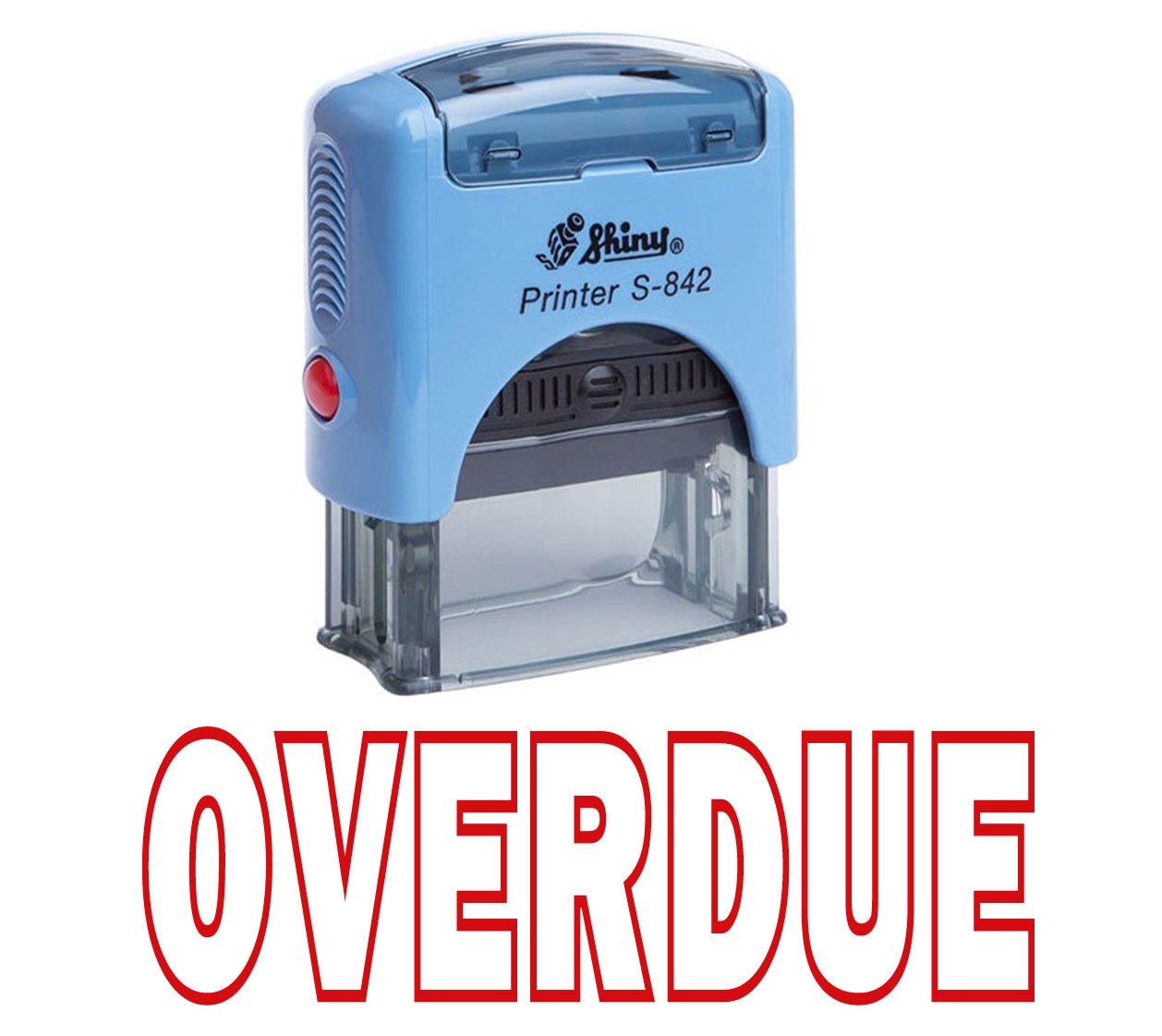 Printtoo OVERDUE Self Inking Rubber Stamp Office Stationary Custom Shiny Stamp