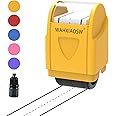 Handwriting Lines Stamp Roller Self-Inking Line Rolling Stamps Handwriting Practice Tool for Teachers Kids Kindergarten (Yellow)
