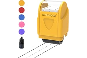 WAHXIAOSW Handwriting Lines Stamp Roller Self-Inking Line Rolling Stamps Handwriting Practice Tool for Teachers Kids Kindergarten (Yellow)