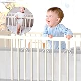 Vicloon Cot Bumper 2Pcs Breathable Mesh Crib Rail Cover Grey 340x30cm view 5