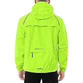 baleaf Men's Rain Jacket Waterproof Windbreaker Raincoat Running Cycling Hiking Gear Hood Lightweight Reflective Packable