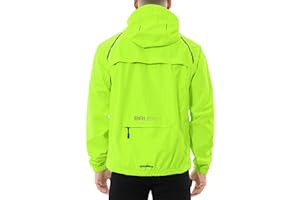 baleaf Men's Rain Jacket Waterproof Windbreaker Raincoat Running Cycling Hiking Gear Hood Lightweight Reflective Packable