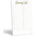 S&O Grocery List Notepad for Organization, Gold Magnetic sheets for Freezer, Shopping register Dairy, Force field pages for R