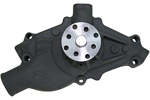 PRW 1435022 Performance Quotient Black Ceramic 3/4" Pilot Shaft High Flow Revised Impeller Entry Aluminum Water Pump for Chevy 1955-95 SB
