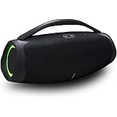 Portable Bluetooth 5.0 Speakers, RGB Speaker with 360 Degree Surround Sound Loud Speaker with Lights Long Battery Life Outdoor Speaker for Party (Black)