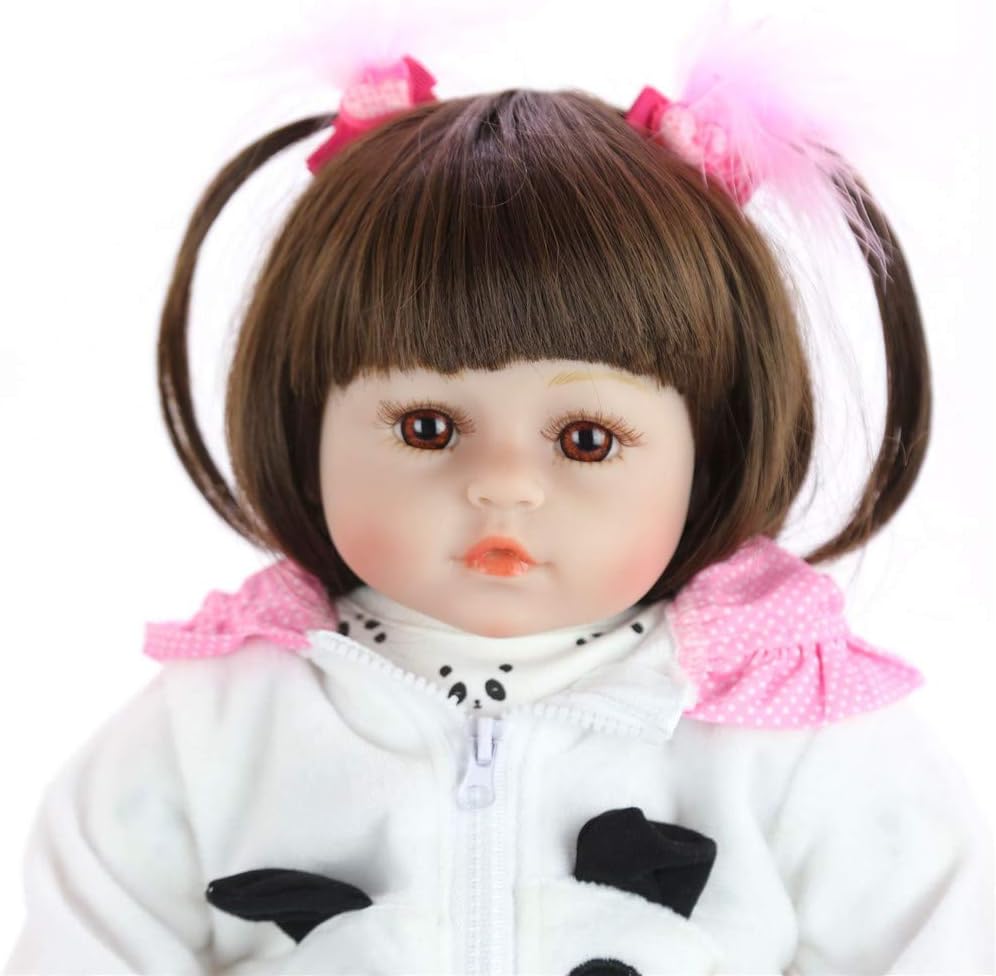 Prezzo GUALA 46 Centimetri realistica realistica Reborn Bambole 18 Pollici Weighted Reborn Doll Ragazza con i Vestiti del Bambino e Panda Accessori Giocattoli Best Birthday Set Offerte