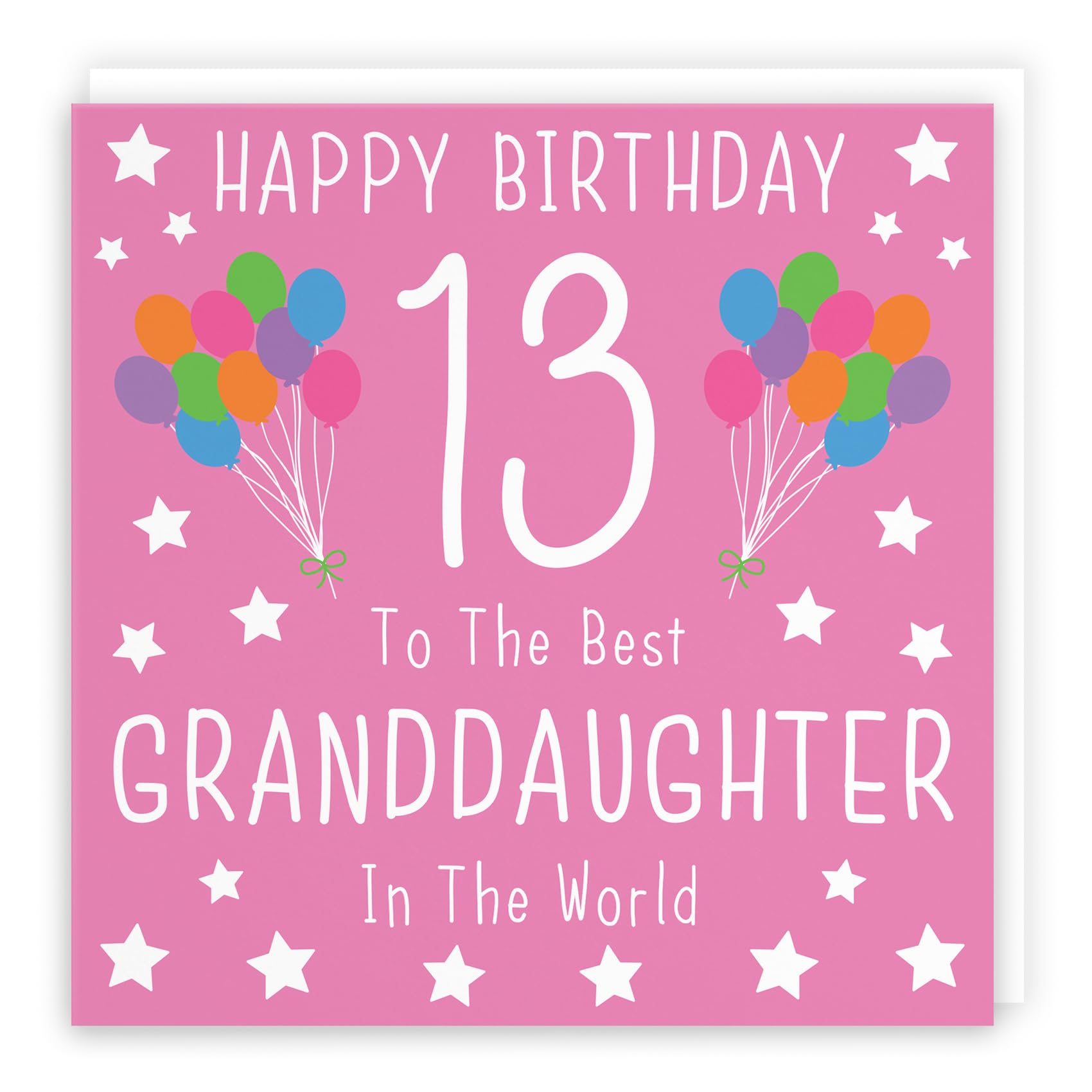 Hunts England - Granddaughter 13th Birthday Card - Happy Birthday - 13 - To The Best Granddaughter In The World - Iconic Collection