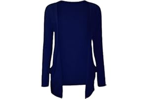 Loxdonz Kids Girls Boyfriend Cardigan Open Front Casual Long Sleeve Fashion Top with Pockets Age 5-13 Years