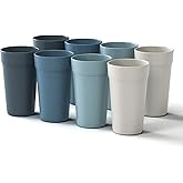 Homestockplus 20 Oz Tumbler Cups,Unbreakable Drinking Cups Microwave and Dishwasher Safe BPA Free E-Co Friendly Reusable Cup For Smoothies,Water,Wine,Alcohol Etc. Drinks【Set of 8】