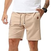 Surenow Men's Jogger Shorts Athletic Workout Shorts Drawstring Casual Lightweight Short for Men with Zipper Pockets
