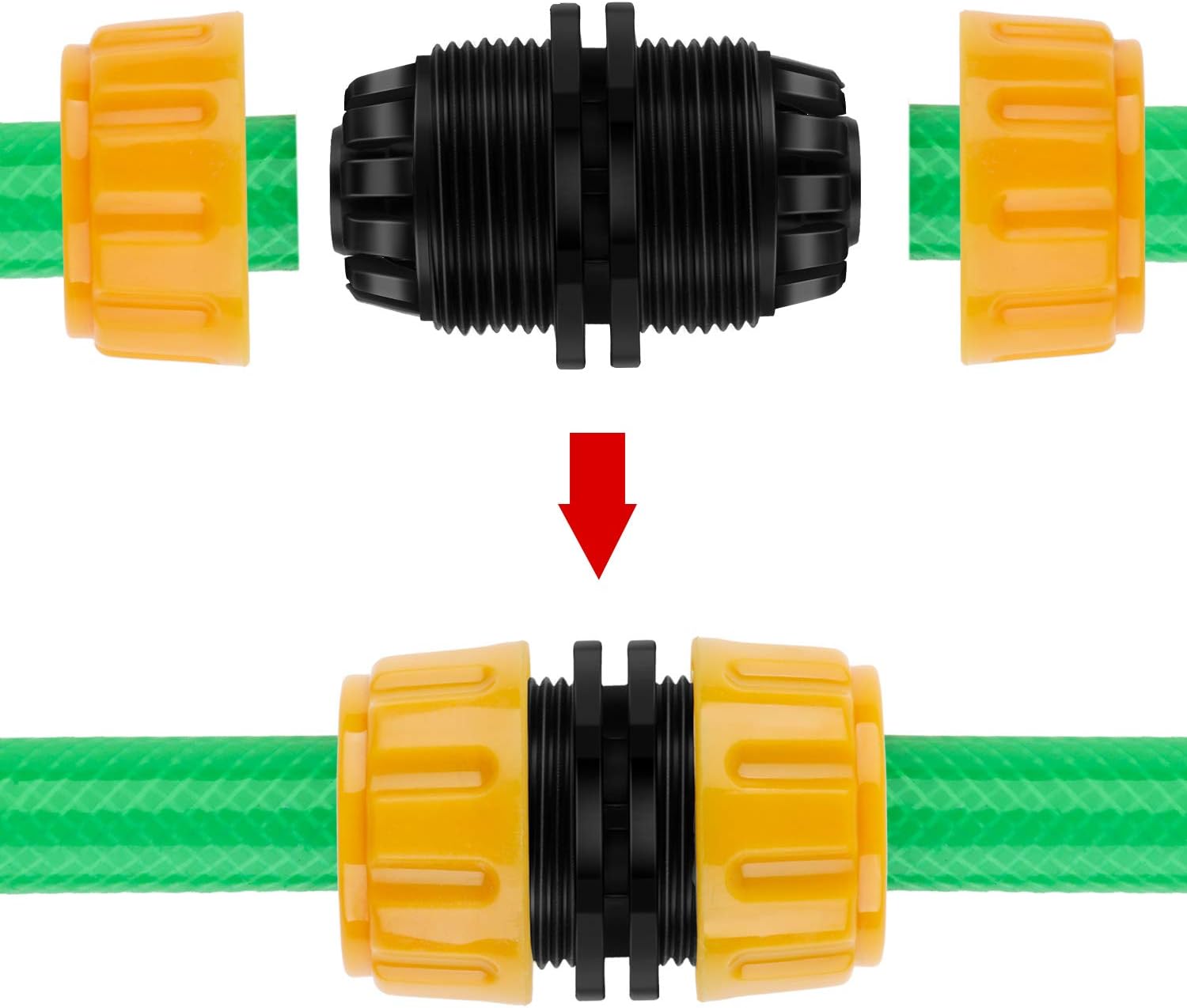 6 Pack Plastic Hose Repair Connector, Quick Fix Extend Connector for 1/
