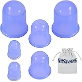 LEEHOWA 6 Pieces Silicone Cupping Therapy Set, Anti Cellulite Cup Massager Cellulite Remover Vacuum Suction Cups for Treatment