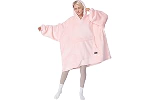 TIRRINIA Pink Oversized Hoodie Blanket Sweatshirt Comfortable Sherpa Giant Wearable Blankets Gift for Adults Women Teenagers Wife Girlfriend