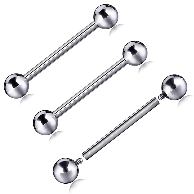 Gagabody Pair 14g 16g G23 Solid Titanium Nipple Shield Barbell Internally Threaded Tongue Piercing Sareg Com