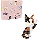 Larcele Cat Micro Building Blocks Animal Set, DIY Mini 3D Building Toy Bricks Kit,1137 Pieces KLJM-05 (Red Tabby)