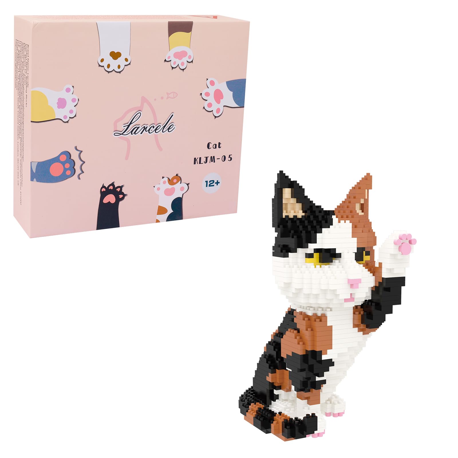 Larcele Cat Micro Building Blocks Animal Set, DIY Mini 3D Building Toy Bricks Kit,1137 Pieces KLJM-05 (Red Tabby) — image 1