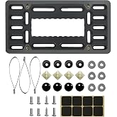 Mandark 12.2 x 6.3 Inch Stainless Steel License Plate Bracket, Black | stainless steel front and plastic base, no-drill mounting, hardware included, fits standard US plates, exterior accessories