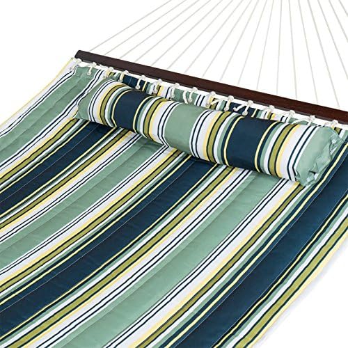 Trendy Hammock Quilted Fabric With Pillow Double Size Spreader Bar Heavy Duty Stylish Relaxing To The Rhythm Of A Swaying Hammock In Your Own Backyard Patio