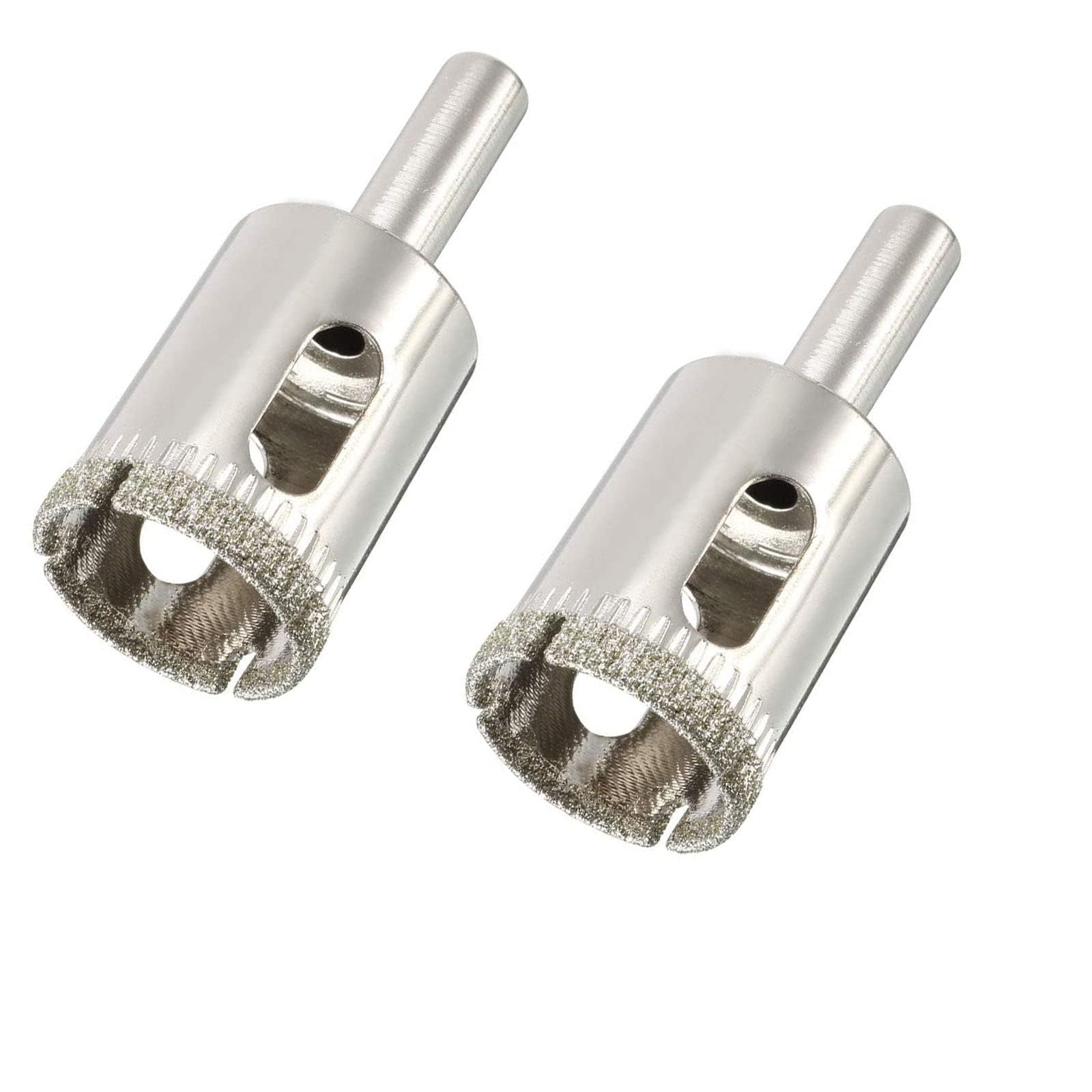 TOP-VIGOR 2Pcs 24mm Diamond Drill Bit Hole Saw, Hollow Core Drill Bit Hole Saw Tools, Hole Cutter Glass Center Pilot Drilling Bits for Glass Ceramics Porcelain Tile Stone Granite Marble