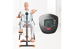 Dskeuzeew Pedal Exerciser Bike Hand Arm Leg and Knee Peddler, Arm Leg Knee Physical Therapy Exercise Bike, Adjustable Fitness Recovery Equipment for Seniors Total Body with Monitor