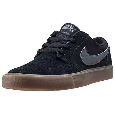 nike sb black portmore ii trainers with gum sole
