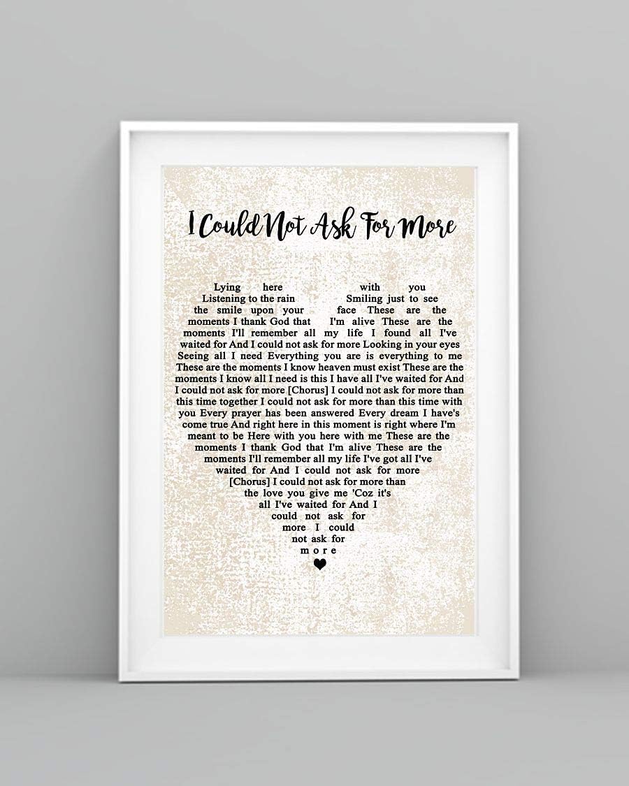 Amazon De Mattata Poster I Could Not Ask For More Lyrics 12 X 18 amazon de