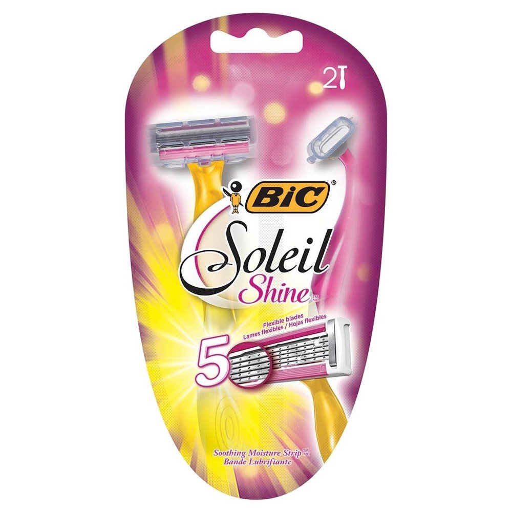 BIC Soleil Shine, Disposable Razor, Women, 2-Count