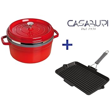 Staub Rojo ciliegio- cacerola redonda cm 26 concestello + ...