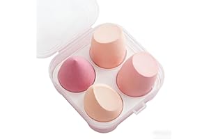 Mini makeup sponge beauty blenders, 4 pieces. The pink beauty blender is used for foundation, loose powder, concealer, and ey