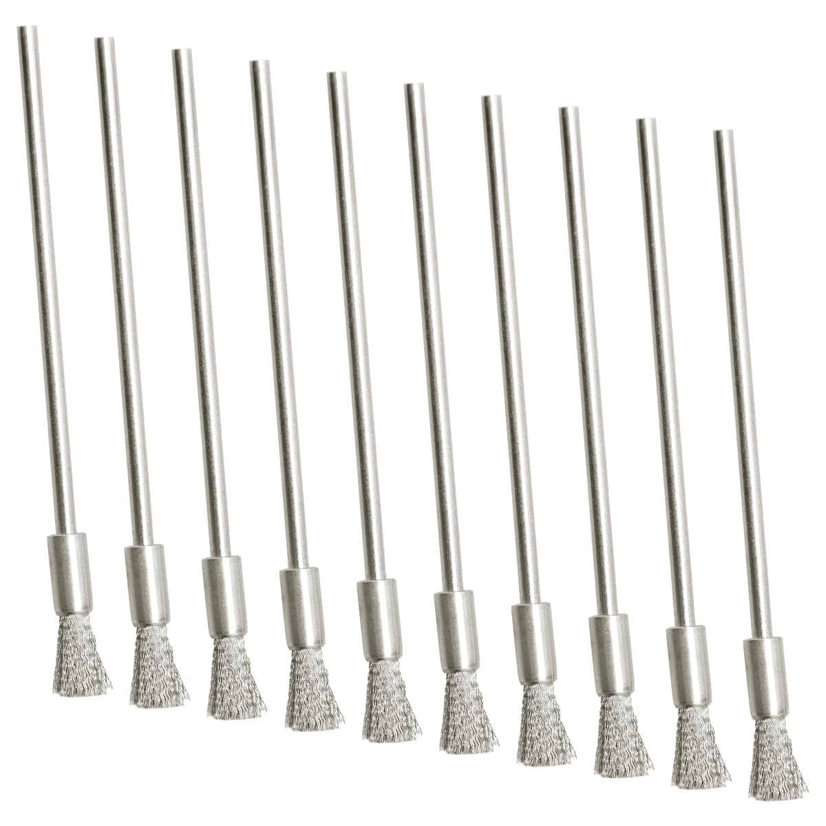 GLADFRESIT 10PCS Extended Steel Wire Brush, Stainless Steel Remove Small Crevices and Keyboard Dust Remove Rust Polishing Rotary Cleaning Tool