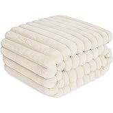 ZAKAPAWS Waterproof Dog Blanket for Bed, Luxury Plush Washable Large Dogs Blankets for Furniture Protection, Super Soft Calming Pet Blanket for Indoors (Cream, 50"x60")